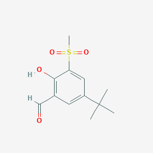 molecular formula C12H16O4S B8583503 5-tert-Butyl-2-hydroxy-3-(methanesulfonyl)benzaldehyde CAS No. 98480-05-8