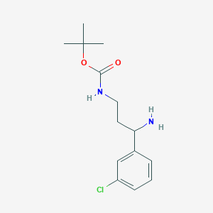 molecular formula C14H21ClN2O2 B8583581 tert-butyl N-[3-amino-3-(3-chlorophenyl)propyl]carbamate 
