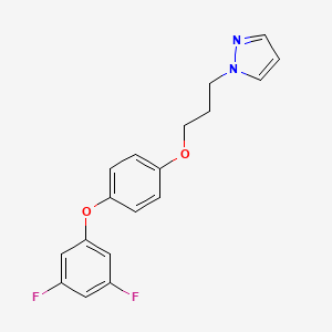 molecular formula C18H16F2N2O2 B8583658 1-{3-[4-(3,5-Difluorophenoxy)phenoxy]propyl}-1H-pyrazole CAS No. 131020-71-8
