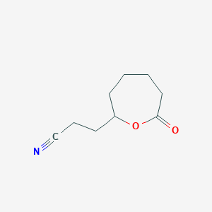 molecular formula C9H13NO2 B8583790 2-Oxepanepropanenitrile, 7-oxo- CAS No. 32805-32-6
