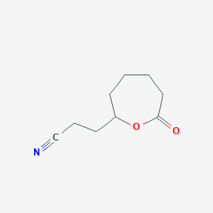molecular formula C9H13NO2 B8583790 3-(7-Oxooxepan-2-yl)propanenitrile CAS No. 32805-32-6