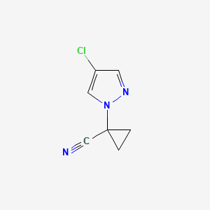 molecular formula C7H6ClN3 B8583817 1-(4-Chloropyrazol-1-yl)cyclopropane-1-carbonitrile 
