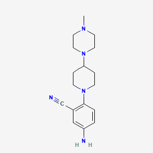 molecular formula C17H25N5 B8583828 5-Amino-2-[4-(4-methylpiperazin-1-yl)piperidin-1-yl]benzonitrile 