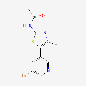molecular formula C11H10BrN3OS B8584215 N-[5-(5-bromopyridin-3-yl)-4-methyl-1,3-thiazol-2-yl]acetamide 