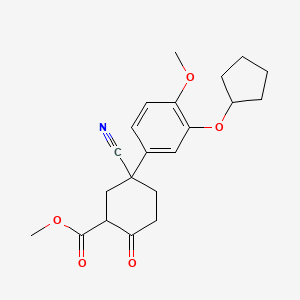 Methyl 5-cyano-5-(3-(cyclopentyloxy)-4-methoxyphenyl)-2-oxocyclohexanecarboxylate