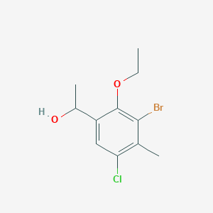 molecular formula C11H14BrClO2 B8584336 1-(3-Bromo-5-chloro-2-ethoxy-4-methylphenyl)ethanol 