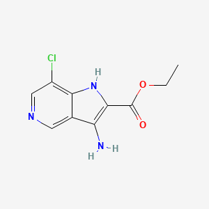 molecular formula C10H10ClN3O2 B8584383 ethyl 3-amino-7-chloro-1H-pyrrolo[3,2-c]pyridine-2-carboxylate 