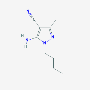 molecular formula C9H14N4 B8584394 5-Amino-1-butyl-3-methyl-1H-pyrazole-4-carbonitrile 