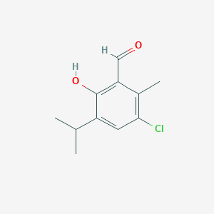 molecular formula C11H13ClO2 B8584477 3-Chloro-6-hydroxy-5-isopropyl-2-methylbenzaldehyde 