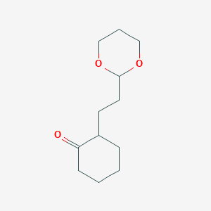 molecular formula C12H20O3 B8584660 2-[2-(1,3-Dioxan-2-yl)ethyl]cyclohexanone 