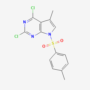 molecular formula C14H11Cl2N3O2S B8584715 2,4-Dichloro-5-methyl-7-tosyl-7h-pyrrolo[2,3-d]pyrimidine 