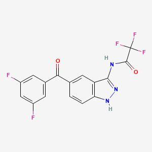 molecular formula C16H8F5N3O2 B8584737 N-(5-(3,5-Difluorobenzoyl)-1H-indazol-3-yl)-2,2,2-trifluoroacetamide 