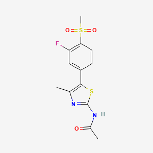 N-{5-[3-Fluoro-4-(methanesulfonyl)phenyl]-4-methyl-1,3-thiazol-2-yl}acetamide