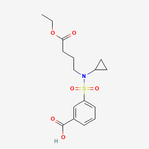 3-[Cyclopropyl(4-ethoxy-4-oxobutyl)sulfamoyl]benzoic acid