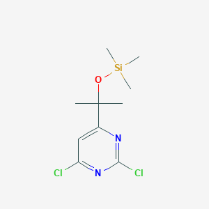 molecular formula C10H16Cl2N2OSi B8585063 2-(2,6-dichloropyrimidin-4-yl)propan-2-yloxy-trimethylsilane 