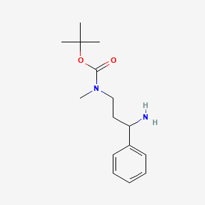 molecular formula C15H24N2O2 B8585164 tert-butyl N-(3-amino-3-phenylpropyl)-N-methylcarbamate 