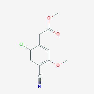 molecular formula C11H10ClNO3 B8585204 Methyl (2-chloro-4-cyano-5-methoxyphenyl)acetate 