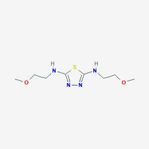 molecular formula C8H16N4O2S B8585301 N,N'-bis(2-methoxyethyl)-1,3,4-thiadiazole-2,5-diamine CAS No. 61785-12-4