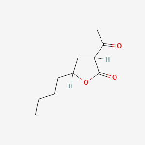 molecular formula C10H16O3 B8585315 3-Acetyl-5-butyloxolan-2-one CAS No. 40010-99-9