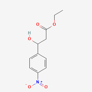 molecular formula C11H13NO5 B8585395 Ethyl 3-hydroxy-3-(4-nitrophenyl)propionate 