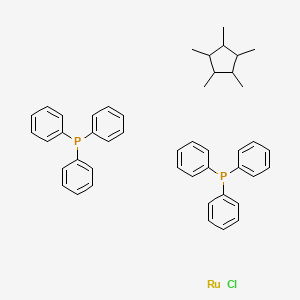 molecular formula C46H50ClP2Ru B8585704 Pentamethylcyclopentadienylbis(triphenylphosphine)ruthenium(II) chloride 