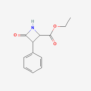 molecular formula C12H13NO3 B8585851 Ethyl 4-oxo-3-phenylazetidine-2-carboxylate 