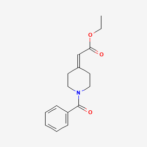 molecular formula C16H19NO3 B8585933 Ethyl 2-(1-benzoylpiperidin-4-ylidene)acetate 