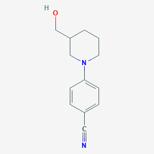 molecular formula C13H16N2O B8586014 4-[3-(hydroxymethyl)piperidin-1-yl]benzonitrile 