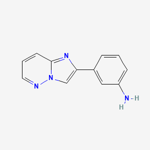 molecular formula C12H10N4 B8586165 3-imidazo[1,2-b]pyridazin-2-ylaniline 