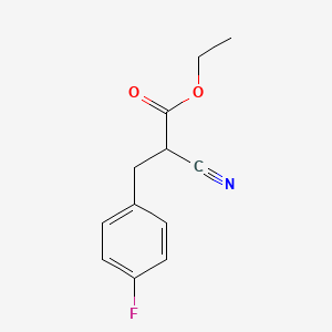 molecular formula C12H12FNO2 B8586183 Ethyl 3-(4-fluorophenyl)-2-cyanopropionate 