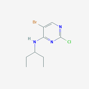 molecular formula C9H13BrClN3 B8586290 (5-Bromo-2-chloro-pyrimidin-4-yl)-(1-ethylpropyl)amine 