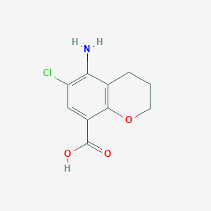 molecular formula C10H10ClNO3 B8586328 5-amino-6-chloro-3,4-dihydro-2H-chromene-8-carboxylic acid 