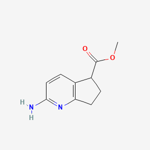 molecular formula C10H12N2O2 B8586736 methyl 2-amino-6,7-dihydro-5H-cyclopenta[b]pyridine-5-carboxylate CAS No. 1374575-25-3