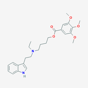 molecular formula C26H34N2O5 B085869 Indole, 3-(N-ethyl-N-(4-hydroxybutyl)amino)ethyl-, 3,4,5-trimethoxybenzoate (ester) CAS No. 1061-89-8