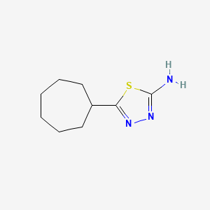 molecular formula C9H15N3S B8587042 5-Cycloheptyl-2-amino-1,3,4-thiadiazole 