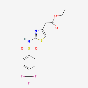 molecular formula C14H13F3N2O4S2 B8587185 Ethyl [2-({[4-(trifluoromethyl)phenyl]sulfonyl}amino)-1,3-thiazol-4-yl]acetate 