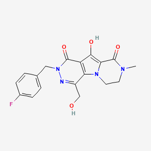 2-(4-Fluorobenzyl)-10-hydroxy-4-(hydroxymethyl)-8-methyl-7,8-dihydropyrazino[1',2':1,5]pyrrolo[2,3-d]pyridazine-1,9(2H,6H)-dione