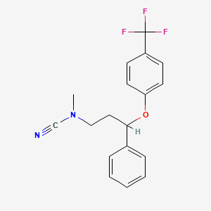 molecular formula C18H17F3N2O B8587318 Methyl{3-phenyl-3-[4-(trifluoromethyl)phenoxy]propyl}cyanamide CAS No. 57226-06-9