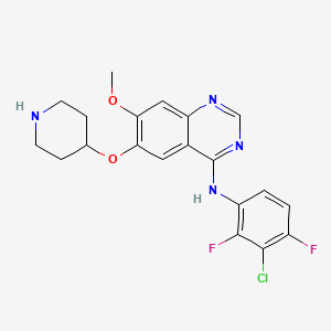 molecular formula C20H19ClF2N4O2 B8587361 N-(3-Chloro-2,4-difluorophenyl)-7-methoxy-6-(piperidin-4-yloxy)quinazolin-4-amine 