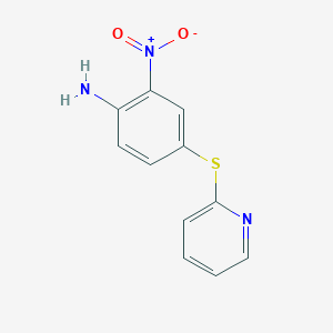 molecular formula C11H9N3O2S B8587369 2-Nitro-4-[(pyridin-2-yl)sulfanyl]aniline CAS No. 55564-20-0