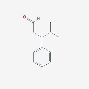 molecular formula C12H16O B8587632 4-Methyl-3-phenylpentanal 