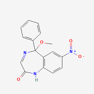 1,5-Dihydro-5-methoxy-7-nitro-5-phenyl-2H-1,4-benzodiazepin-2-one