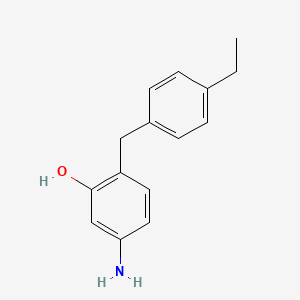 molecular formula C15H17NO B8587708 5-Amino-2-(4-ethylbenzyl)phenol 
