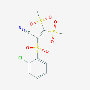 2-(2-Chlorobenzene-1-sulfonyl)-3,3-di(methanesulfonyl)prop-2-enenitrile