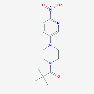 molecular formula C14H20N4O3 B8587805 2,2-Dimethyl-1-[4-(6-nitro-pyridin-3-yl)-piperazin-1-yl]-propan-1-one 