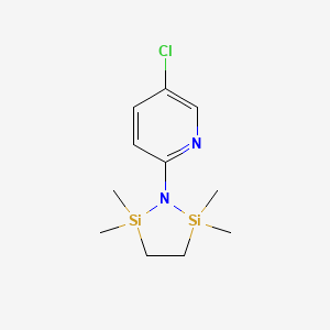 molecular formula C11H19ClN2Si2 B8587837 5-Chloro-2-(2,2,5,5-tetramethyl-1,2,5-azadisilolidin-1-yl)pyridine CAS No. 820225-03-4