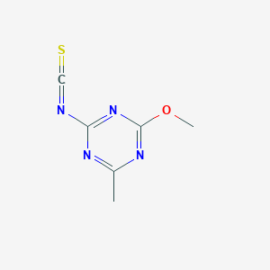 molecular formula C6H6N4OS B8587897 2-Isothiocyanato-4-methoxy-6-methyl-1,3,5-triazine CAS No. 110860-39-4