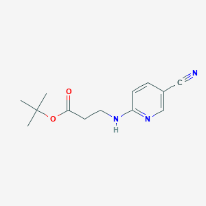 molecular formula C13H17N3O2 B8587899 tert-butyl N-(5-cyanopyridin-2-yl)-beta-alaninate 