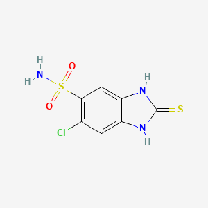 molecular formula C7H6ClN3O2S2 B8587911 6-Chloro-2-sulfanylidene-2,3-dihydro-1H-benzimidazole-5-sulfonamide CAS No. 89725-25-7