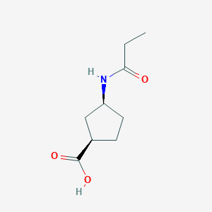 molecular formula C9H15NO3 B8587917 rac-(1R,3S)-3-propanamidocyclopentane-1-carboxylic acid 